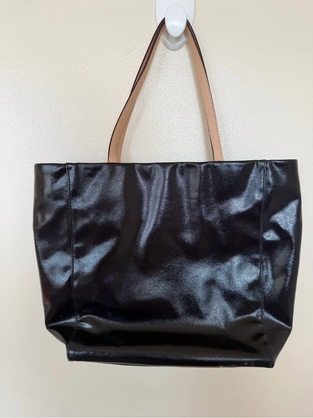 KATE SPADE NEW YORK KERRYN FULTON STREET PATENT LEATHER LARGE SHOPPERS TOTE